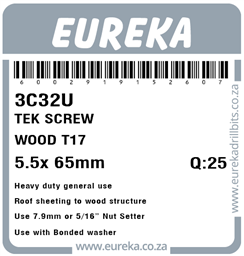 3C32 - Tek Screw Wood -3C32_Label_T